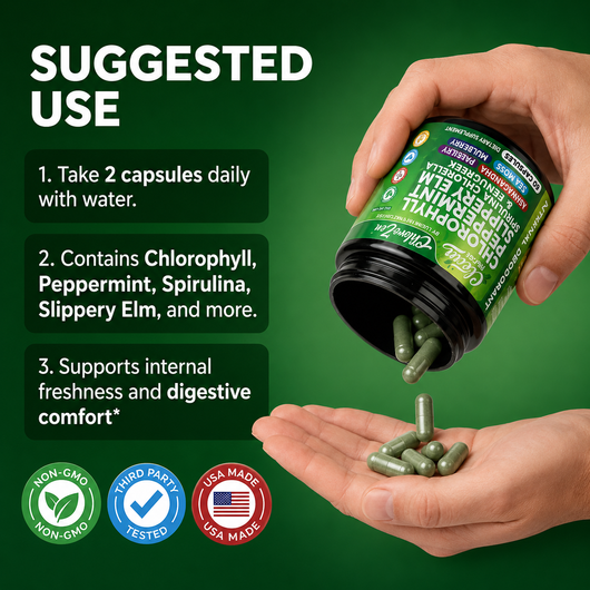 Lumiere ChloroZen Chlorophyll Capsules — Internal Deodorant & Gut Cleanse
